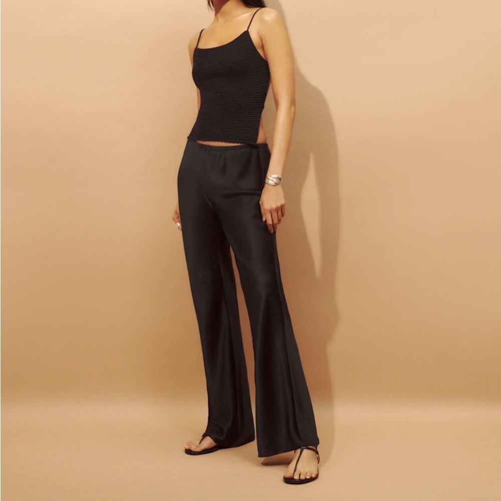Reformation Gale Satin Mid Rise Bias Pant